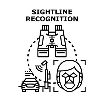 Sightline recognition system tracking people and vehicles Stock Illustration