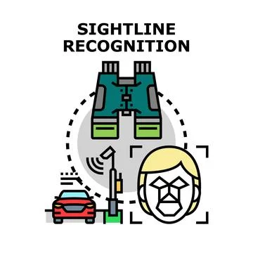 Sightline recognition system tracking people and vehicles Stock Illustration