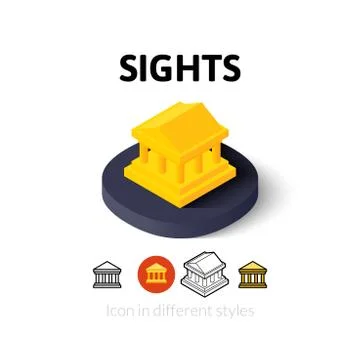 Sights icon in different style Stock Illustration
