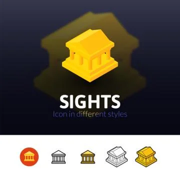 Sights icon in different style Stock Illustration