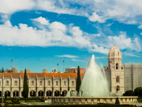 Sights of Lisbon. Monastery of Gironimos. Architecture of Portugal Stock Photos