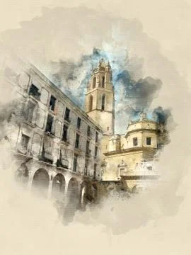 Sights Spain Stock Illustration