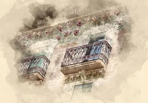 Sights Spain Stock Illustration