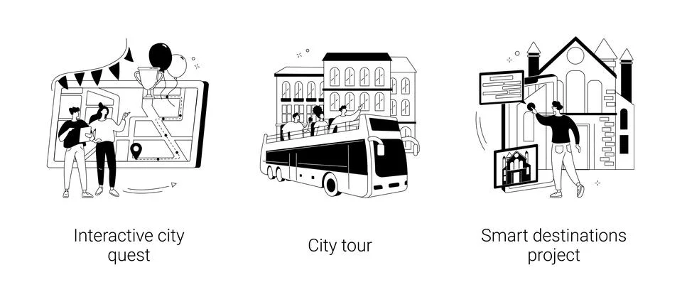 Sightseeing abstract concept vector illustrations. 스톡 일러스트