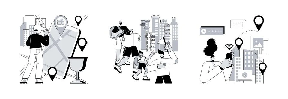 Sightseeing abstract concept vector illustrations. Stock Illustration