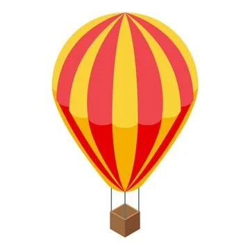 Sightseeing air balloon icon, isometric style 스톡 일러스트