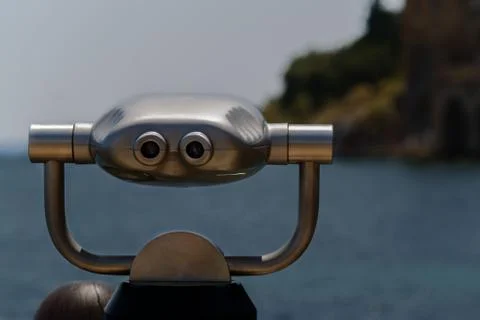 Sightseeing binoculars close-up for sightseeing located at a remote distance Stock Photos