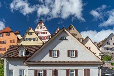 Sightseeing in black forest half timber house rooftops Stock Photos