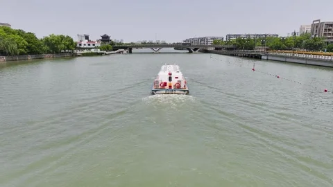 Sightseeing boat on the river Stock Footage 312707560