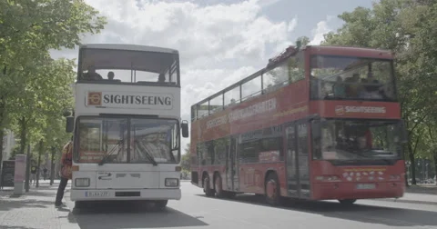 Sightseeing Bus in Berlin, Germany - 4K Stock Footage 68496782