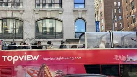 Sightseeing bus in Manhattan Foto stock
