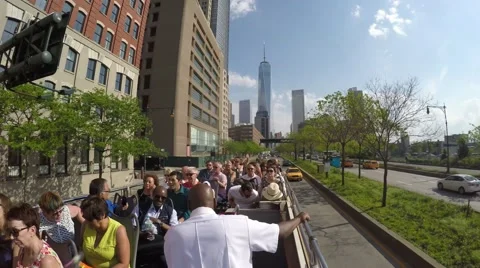 Sightseeing bus in New York Stock Footage 50331573