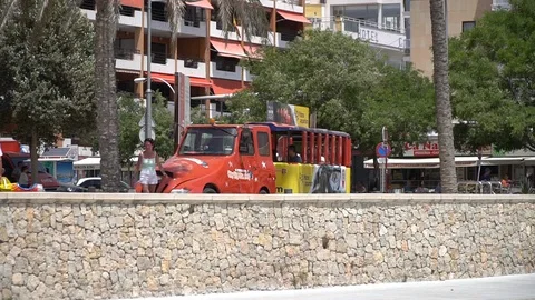 Sightseeing bus / train Mallorca Stock Footage 128349048