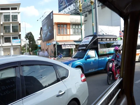Sightseeing from inside the car in Hatyai Stock Footage 103917899