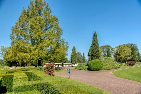 Sightseeing Mini Train on Path in Parco Giardino Sigurta Stock Photos