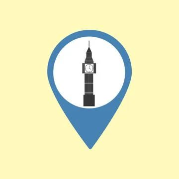 Sightseeing Pin Vector Illustrazione stock