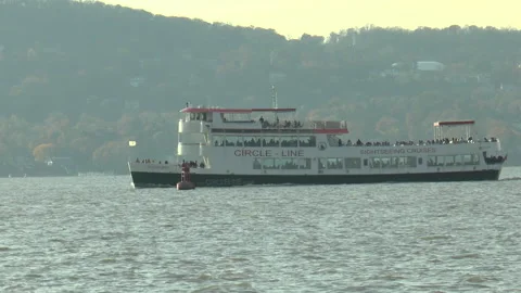 Sightseeing Ship Hudson River New York Stock Footage 151541258
