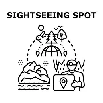 Sightseeing spot vector concept illustration Stock Illustration
