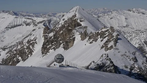 Sightseeing station on the mountain top Stock Footage 82772463