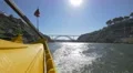 Sightseeing tour boat floating on Douro River in Porto 4k or 4k+ Resolution