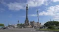 Sightseeing tour buses Columbus Monument in Barcelona 4k or 4k+ Resolution
