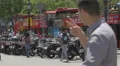Sightseeing tour buses parked on a street in Barcelona 4k or 4k+ Resolution