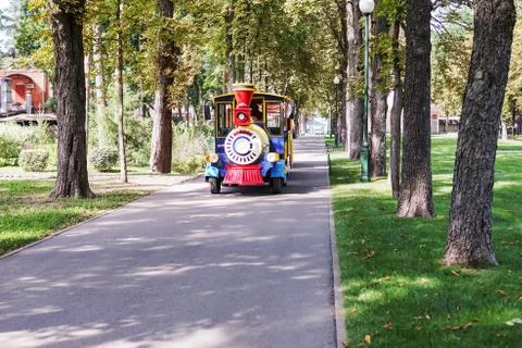 Sightseeing train in the park Stock Photos