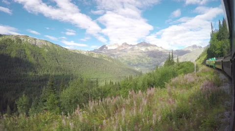 Sightseeing Train on the White Pass and Yukon Route Video stock 61107070