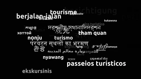 Sightseeing Translated in 45 Worldwide Languages Endless Looping 3d Zooming W Stock-Footage 145201859