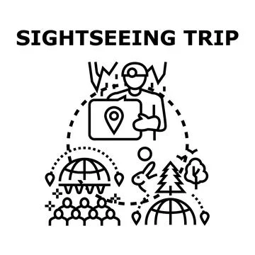 Sightseeing trip concept vector illustration Stock Illustration