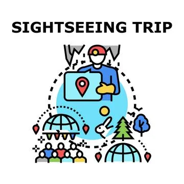 Sightseeing trip concept vector illustration Stock Illustration