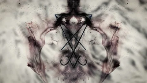 Sigil of Lucifer on abstract background Stock Footage 236658869