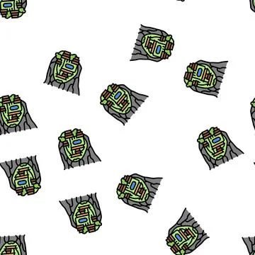 Sigiriya on mountain vector seamless pattern 스톡 일러스트