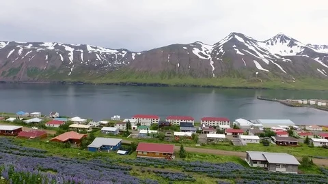 Siglufjordur Wide Panoramic Stock Footage 83318763
