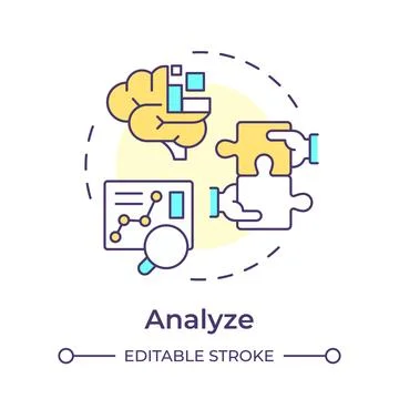 Sigma analyze multi color concept icon Stock Illustration