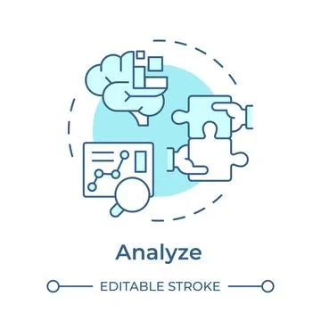 Sigma analyze soft blue concept icon Stock Illustration