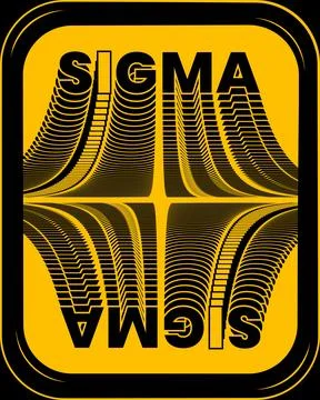 Sigma bold typography with playing on a yellow background Stockillustratie