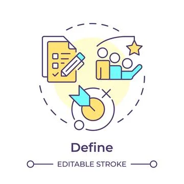 Sigma define multi color concept icon Stock Illustration
