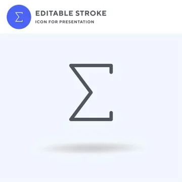 Sigma icon vector, filled flat sign, solid pictogram isolated on white, logo  Illustrazione stock