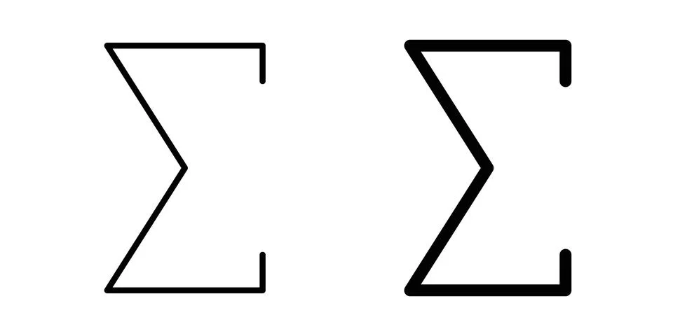 Sigma icon vector, symbol, logo illustrations Illustrazione stock