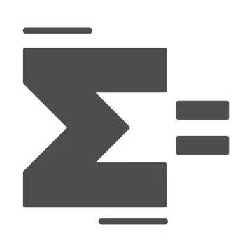 Sigma sign solid icon, mathematics concept, Summation sign on white background イラスト素材