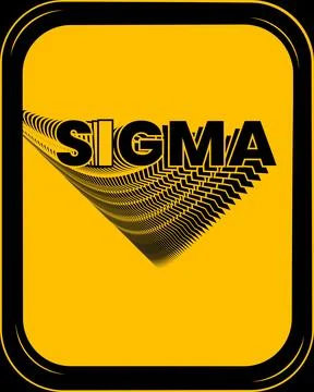 Sigma's commanding black typography and the vivid radiance of a yellow 스톡 일러스트