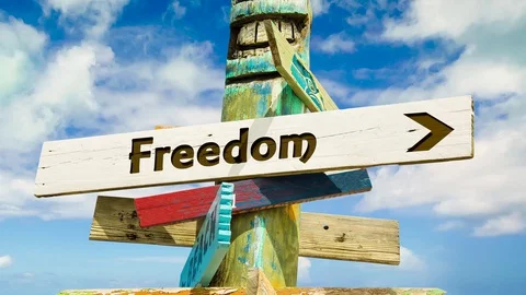 Sign 282 - Freedom Stock Footage 128451460