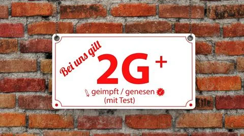 Sign 2G Plus Geimpft Genesen Getestet Stock Illustration