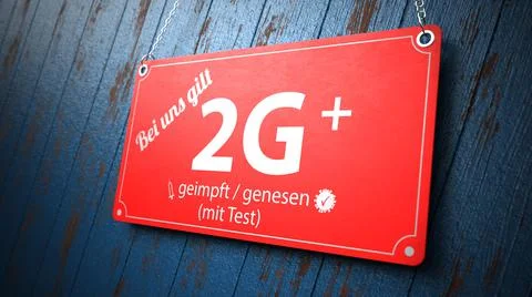 Sign 2G Plus Geimpft Genesen Getestet Stock Illustration