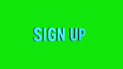 Sign up 3D Text 4k Animation on White Alpha Channel black Green Screen Back.. Stock Footage 313628082
