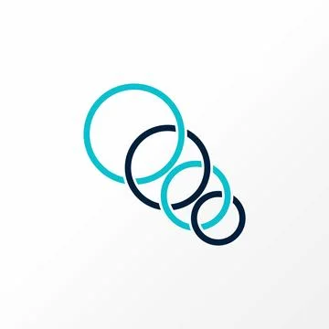 Sign 4 circles on connected small to big olympic sport symbol tournament Stock Illustration