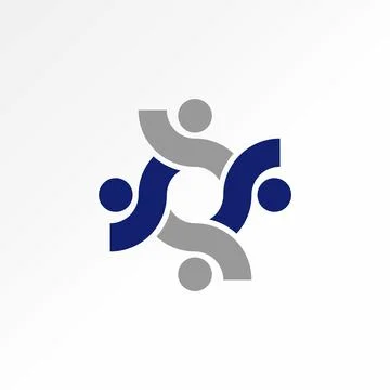Sign 4 initial S font like happy active human pattern monogram community Illustrazione stock