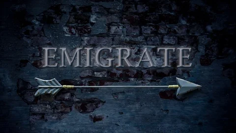 Sign 411 - Emigrate Stock Footage 128381933