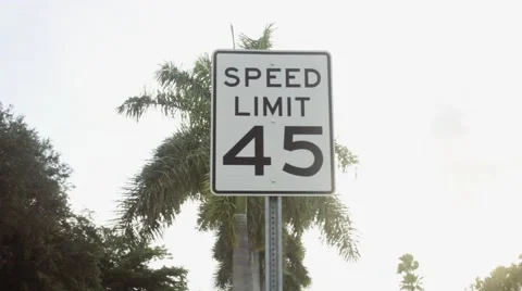 SIGN - 45 Speed Limit Stock Footage 65188120